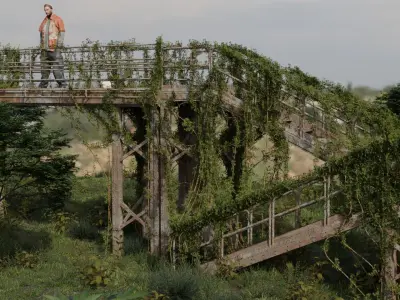 Abandoned Industrial Stairs Pack 3D model