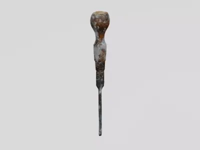 Rusty Tool Screwdriver 3D scan PBR 4K textures Low-poly 3D model
