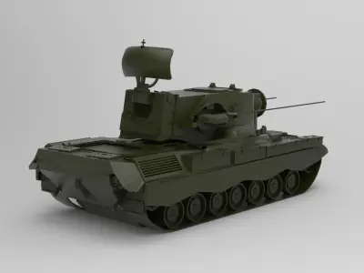 Flakpanzer Military Tank 3D model