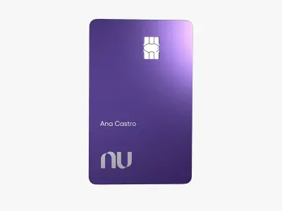 Nubank Ultraviolet Mastercard Black Credit Card 3D model