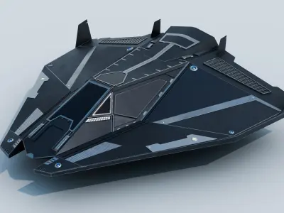 Futuristic Spaceship Low-poly 3D model
