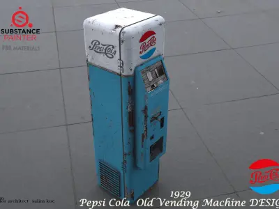   Old Pepsi Cola Coin Machine  DESIGN Low-poly 3D model