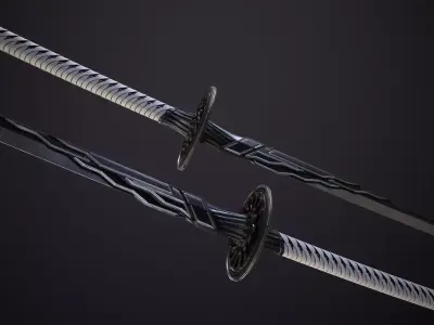 Fantazy Katana Sword Melee Weapon Low-poly 3D model purchase