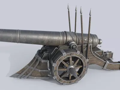 Fantasy cannon Low-poly 3D model