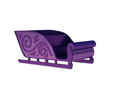Low Poly Santa Sleigh 1964 Rudolph the Red Nose Reindeer Low-poly 3D model