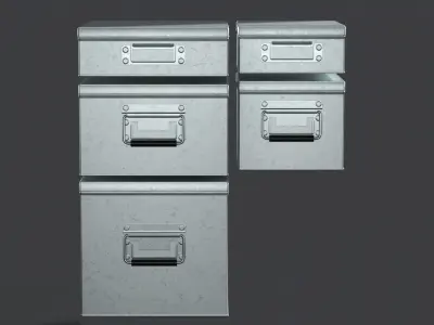 Galvanized Iron Box 001 002 Bundle 3D Model Pack