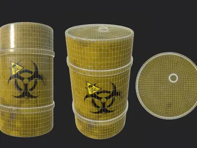 barrel biohazard Low-poly 3D model