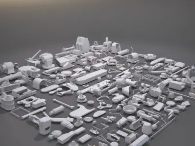 Kitbash-6 different items 3D model
