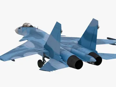 Su-33 Flanker  Low-poly 3D model