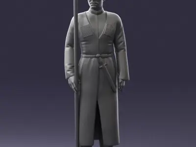 000107 Cossack Guard Soldier in Traditional Uniform 0116 3D model