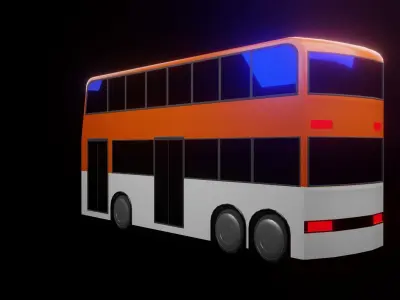Double Decker Bus Low-poly 3D model