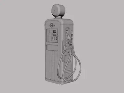 Vintage Gas Pump Low-poly 3D model purchase