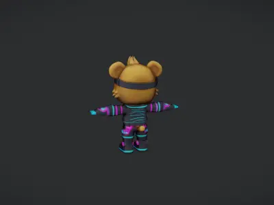 cyberpunk Bear   3D Character Model 3D model