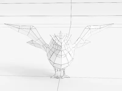Bird 3d model origami Low-poly 3D model