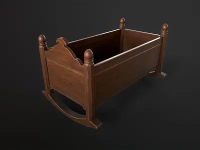 Vintage cradle Low-poly 3D model