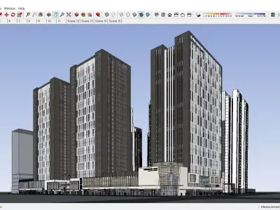 Sketchup Commercial Office Complex 267 3D model
