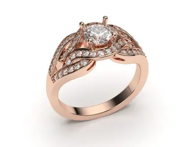 solitaire with ring sizes  8 part S24 3D print model
