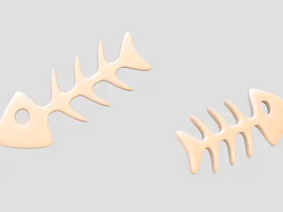 Fish Bone Cartoon Low-poly 3D model purchase