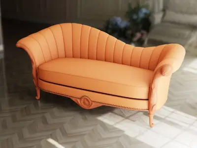 Furniture Sofa Chaise Lounge Low-poly 3D model