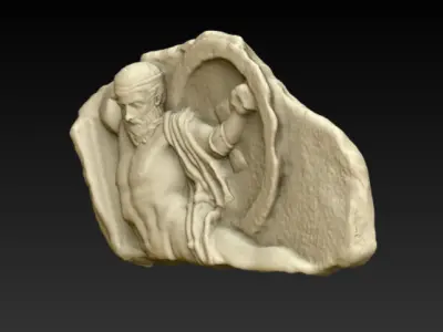 Relief of Fallen Warrior 3D print model