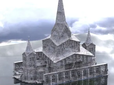 Cthulhu Cult Church 2 versions 3D 3D model