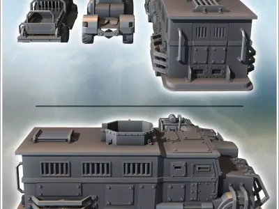 Set of three post-apocalyptic vehicles with improvised armored t 3D print model