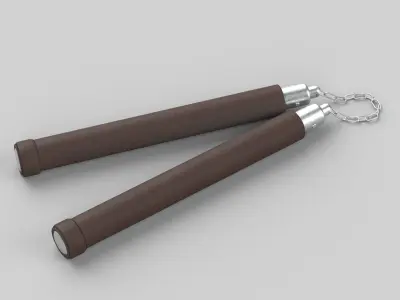 nunchucks pair of handcuffs 3D model