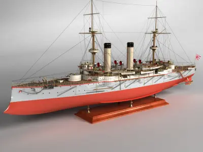 The armored cruiser "Asama". The Empire of Japan, 1900. 3D model