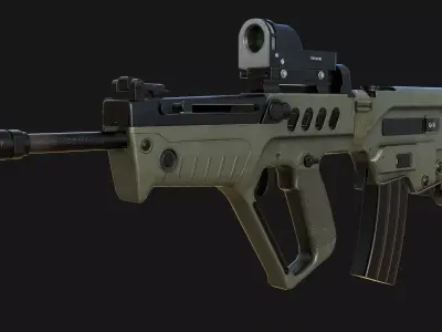 IWI Tavor TAR-21 Low-poly 3D model