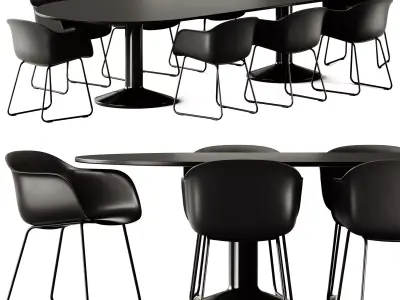 Muuto Midst Conference Table and Chair 3D model