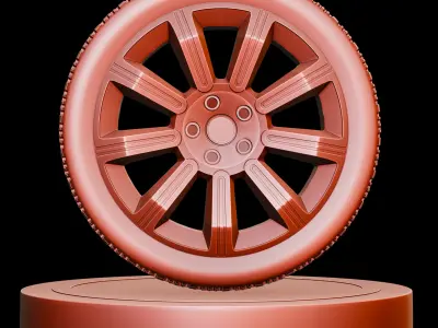 High-Detail Realistic Wheel Concept Design - 4K Textures Low-poly 3D model