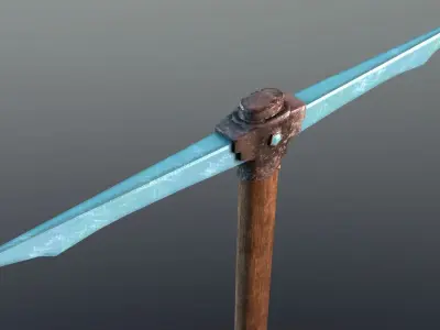 Pickaxe - Diamond Low-poly 3D model