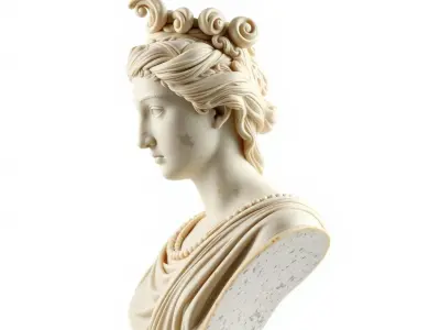 Classical Greek Bust Sculpture D Model Pack Low-poly 3D model