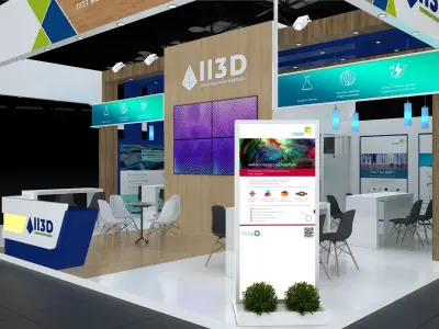 Exhibition Stand Stall Three Side Open 8X9 3D model