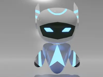 Futuristic robot 3D model  Low-poly 3D model