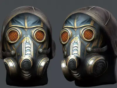 Gas mask helmet 3d model military combat Low-poly  Low-poly 3D model