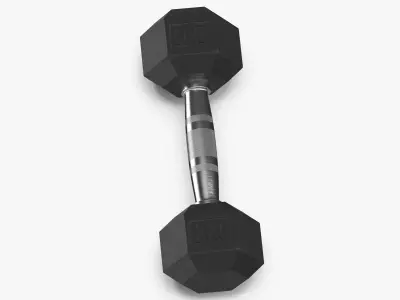 Rubber Dumbbell 2kg 3D model