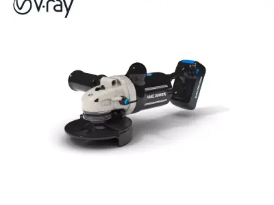 Cordless Angle Grinder D Model Pack for Industrial and Constr... Low-poly 3D model