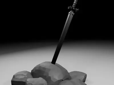 Blood Hound Sword Low-poly 3D model