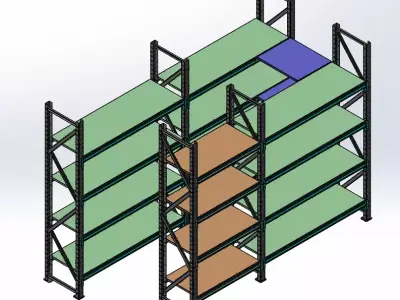 Storage Rack - Racking System - Industrial Shelving 3D model