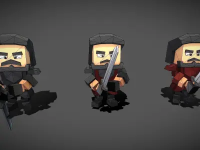 Hero JonSnow Low-poly 3D model