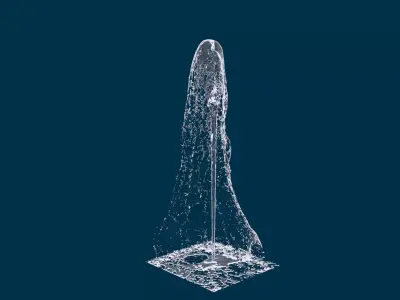 Realistic Water Fountain Loop Animation 7 3D model