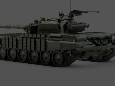 T-72AB Soviet MBT - Cold War Tank 3D Model Low-poly 3D model