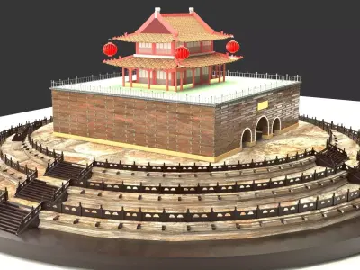 Chinese ancient house 3D model 11