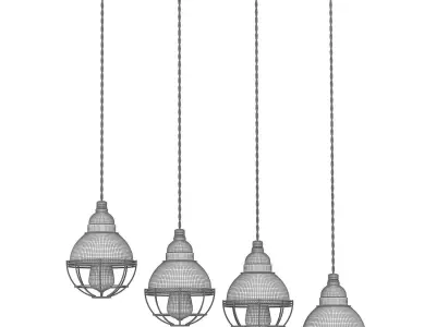 Chandelier Garage Retro Color Light 3D model