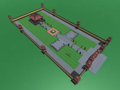 9t5 Low Poly Shaolin Monk Temple Low-poly 3D model