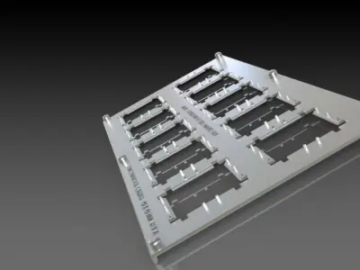 Semiconductor Carrier 40 x 40 MM REVA   2 x 5 Matrix   Free 3D model