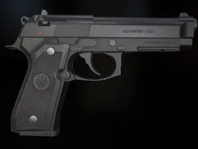 Beretta 92 FS Low-poly 3D model