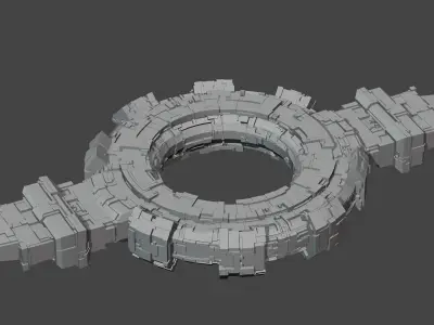 Sci-Fi Space Station 3D model 3