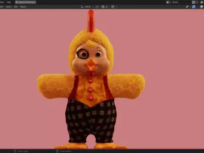 Rushton Rooster furry 3D Model  Low-poly 3D model